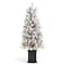 Glitzhome® 4ft Pre-Lit Flocked Artificial Christmas Porch Tree, Multi-color LED Lights